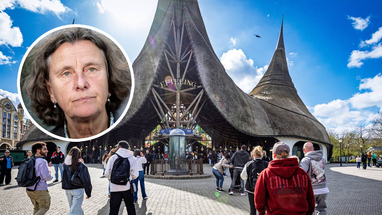 De ingang van de Efteling en asielminister Marjolein Faber (foto's: ANP).