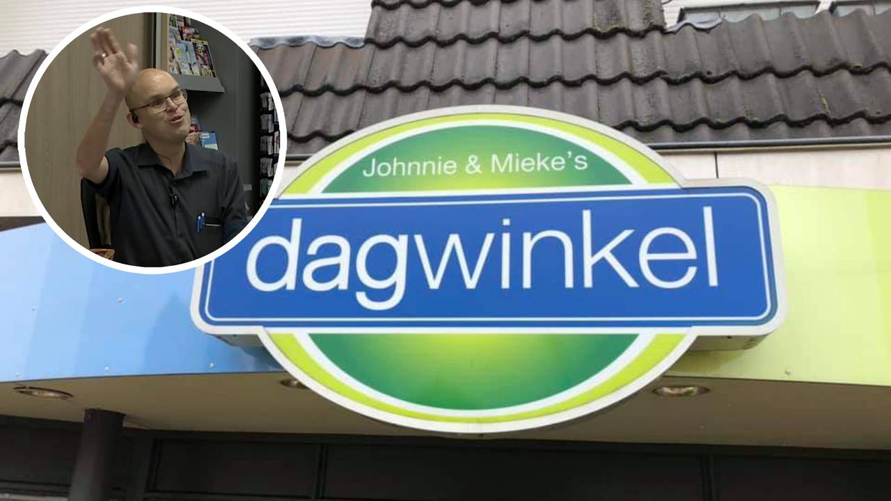 Johnnie van der Heijden sluit vandaag zijn dagwinkel (beeld: Dtv Nieuws/Johnnie& Mieke's Dagwinkel).