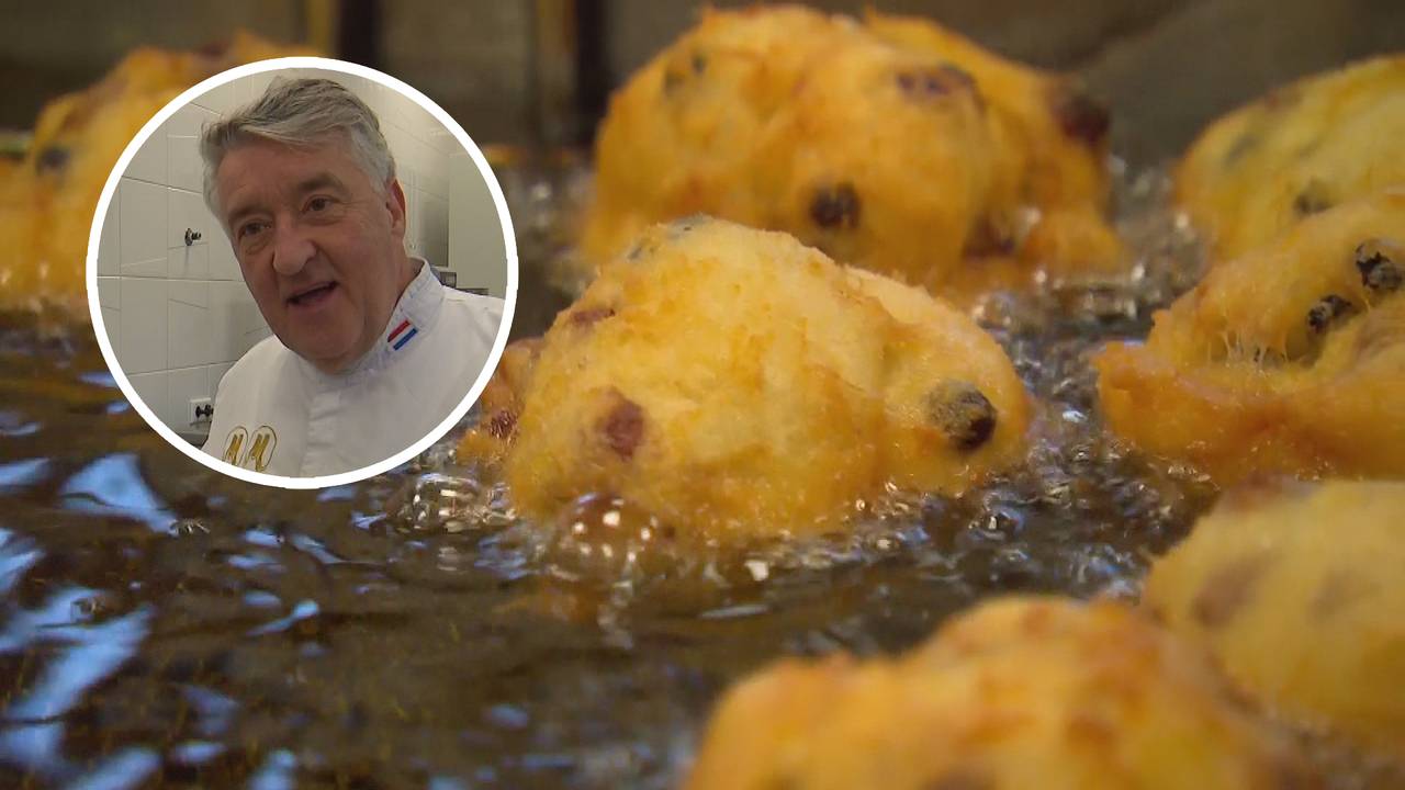 Robèrt van Beckhoven laat zien hoe je perfecte oliebollen bakt (foto: Omroep Brabant)