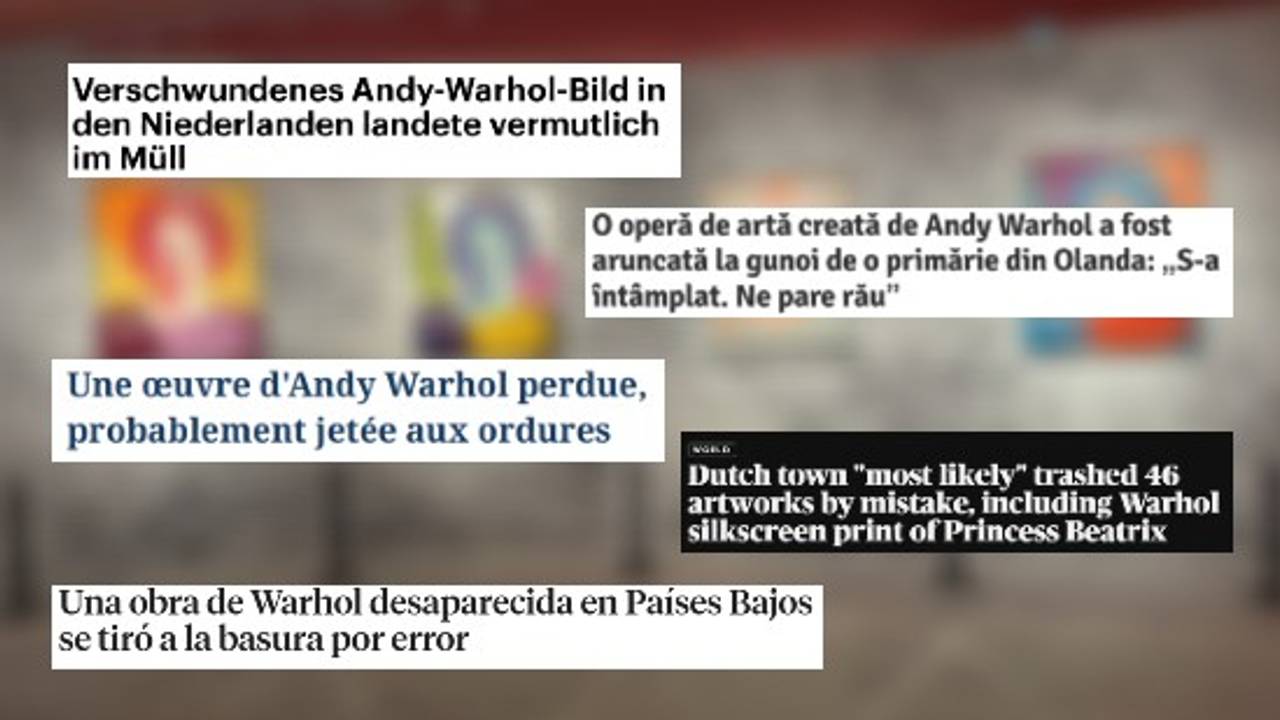 De wereldpers schrijft over de weggegooide Warhol (foto: Ista van Galen).