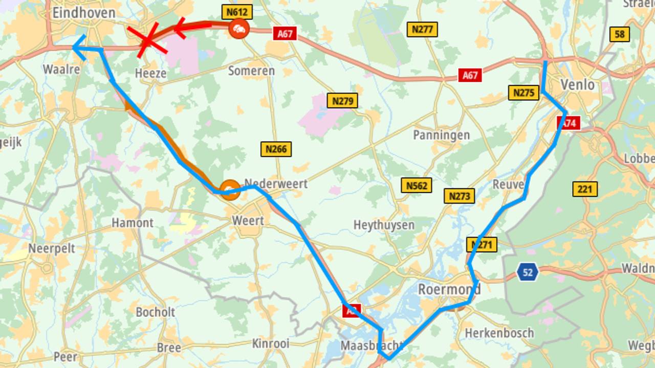 Beeld: ANWB Verkeersinformatie.