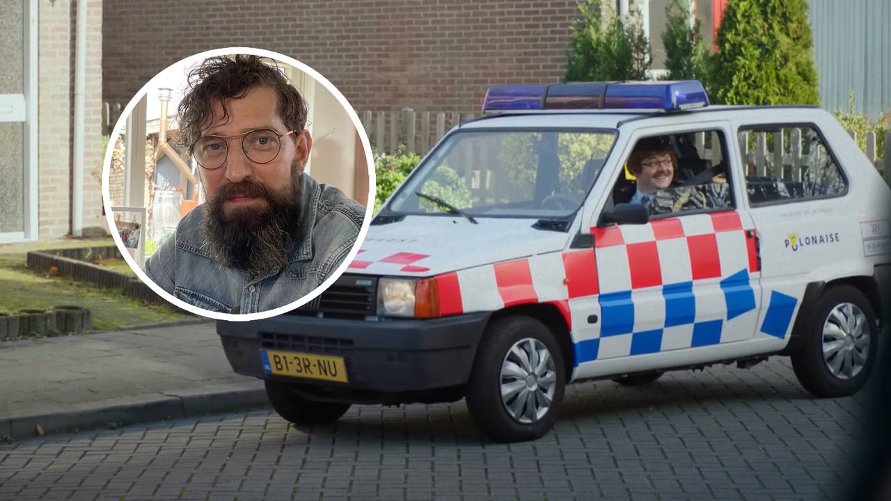 De politieauto van Lamme Frans en Rob van der Aa (beeld: Lamme Frans, René van Hoof).