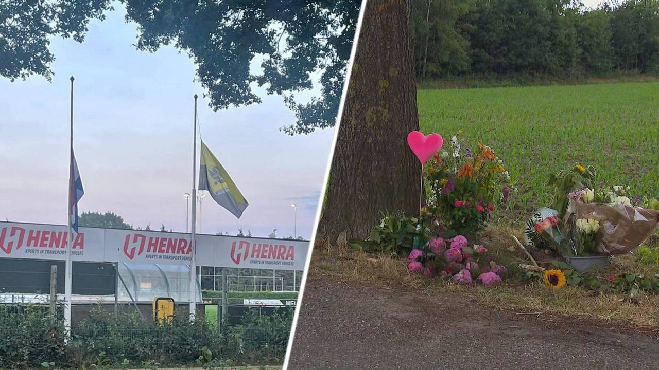 Vlaggen halfstok bij SSS'18 / bloemen bij de locatie van het ongeval.