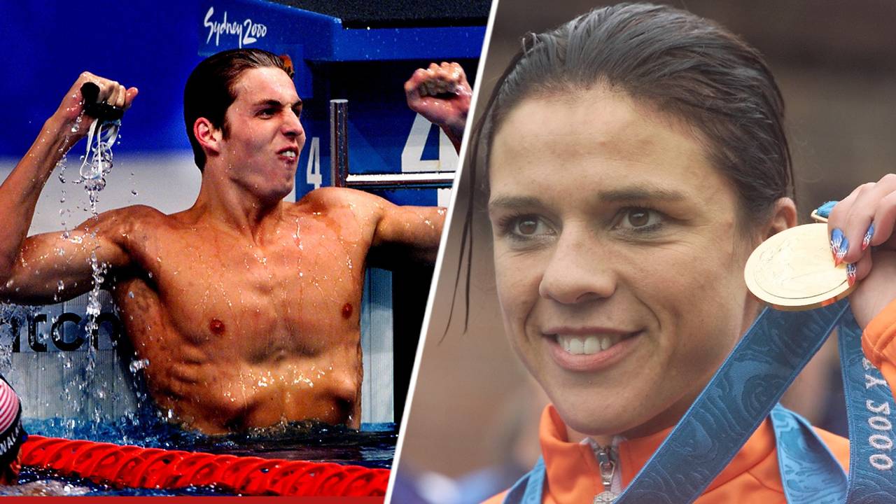 Pieter van den Hoogenband en Leontien van Moorsel (foto's: ANP).