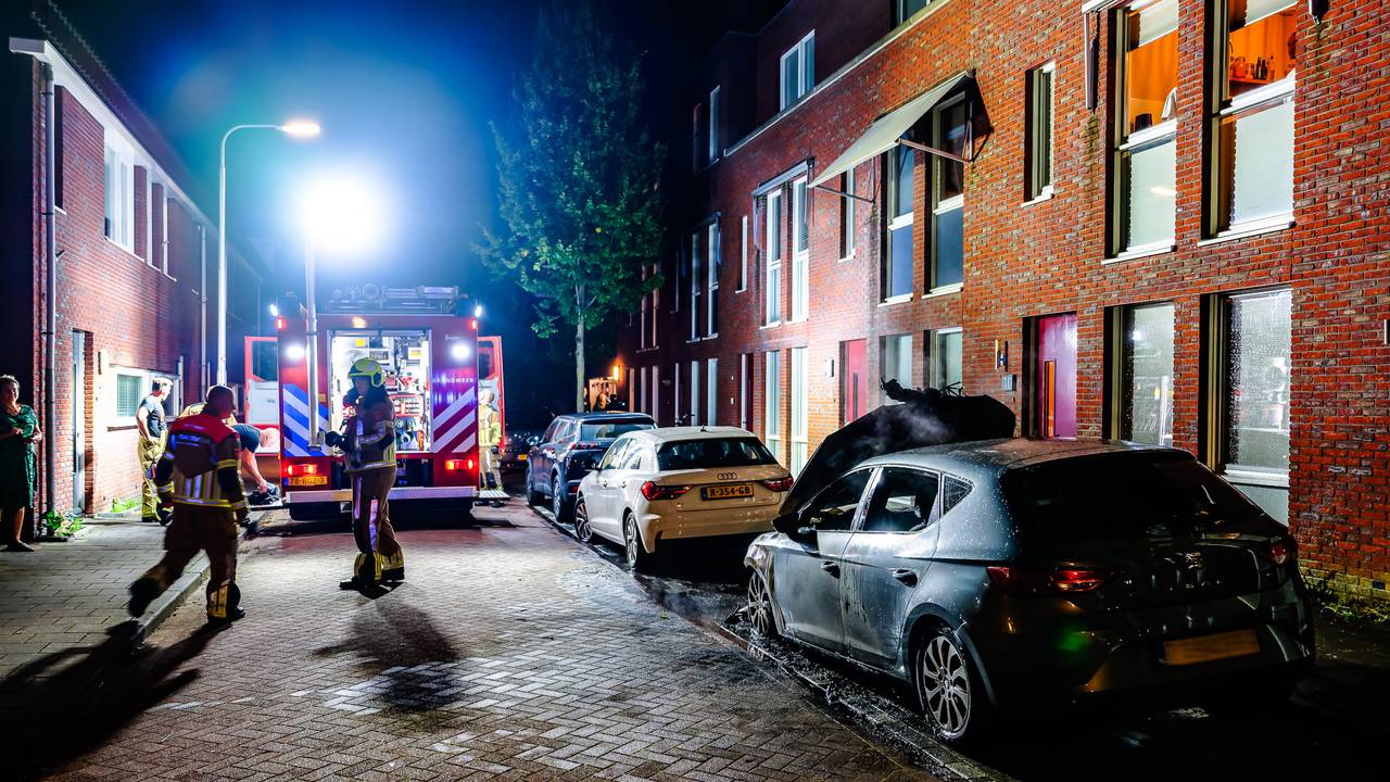 De brandweer was snel aanwezig, maar kon niet voorkomen dat de auto verloren ging (foto: Jack Brekelmans/.SQ Vision).
