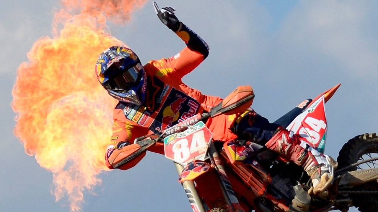 Jeffrey Herlings vlak voor zijn hielbreuk in november 2021 (foto: ANP).