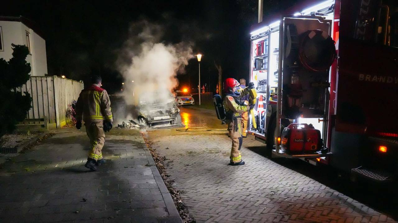 De brandweer had de brand aan de Van der Goesstraat in Helmond snel onder controle (foto: Harrie Grijseels/SQ Vision).