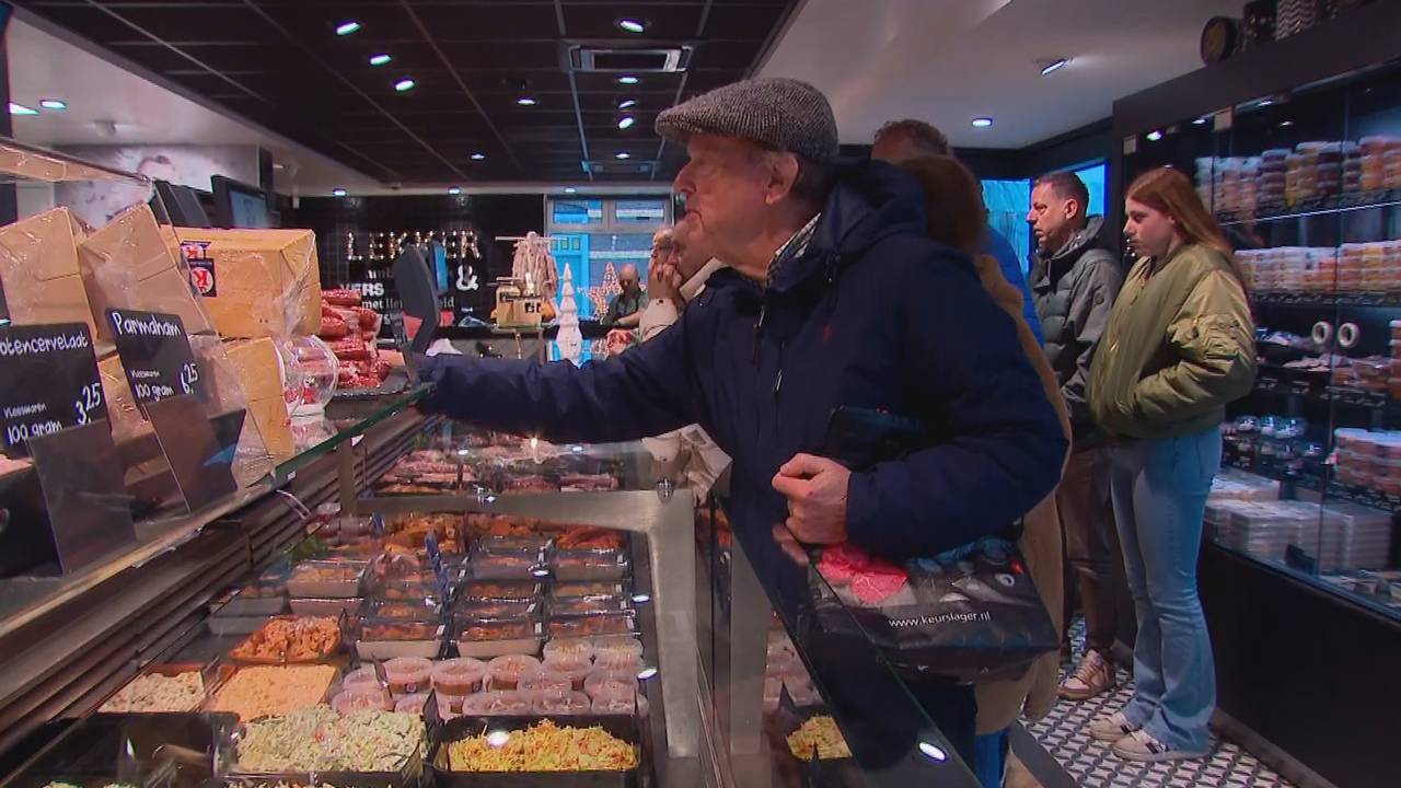 Drukte bij Keurslager Van Kraaij (foto: Omroep Brabant).