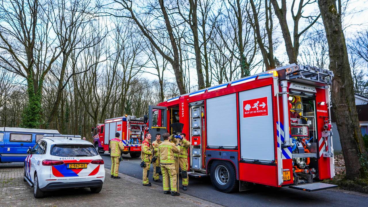 De brandweer rukte uit met twee wagens (foto: Persbureau Heitink).