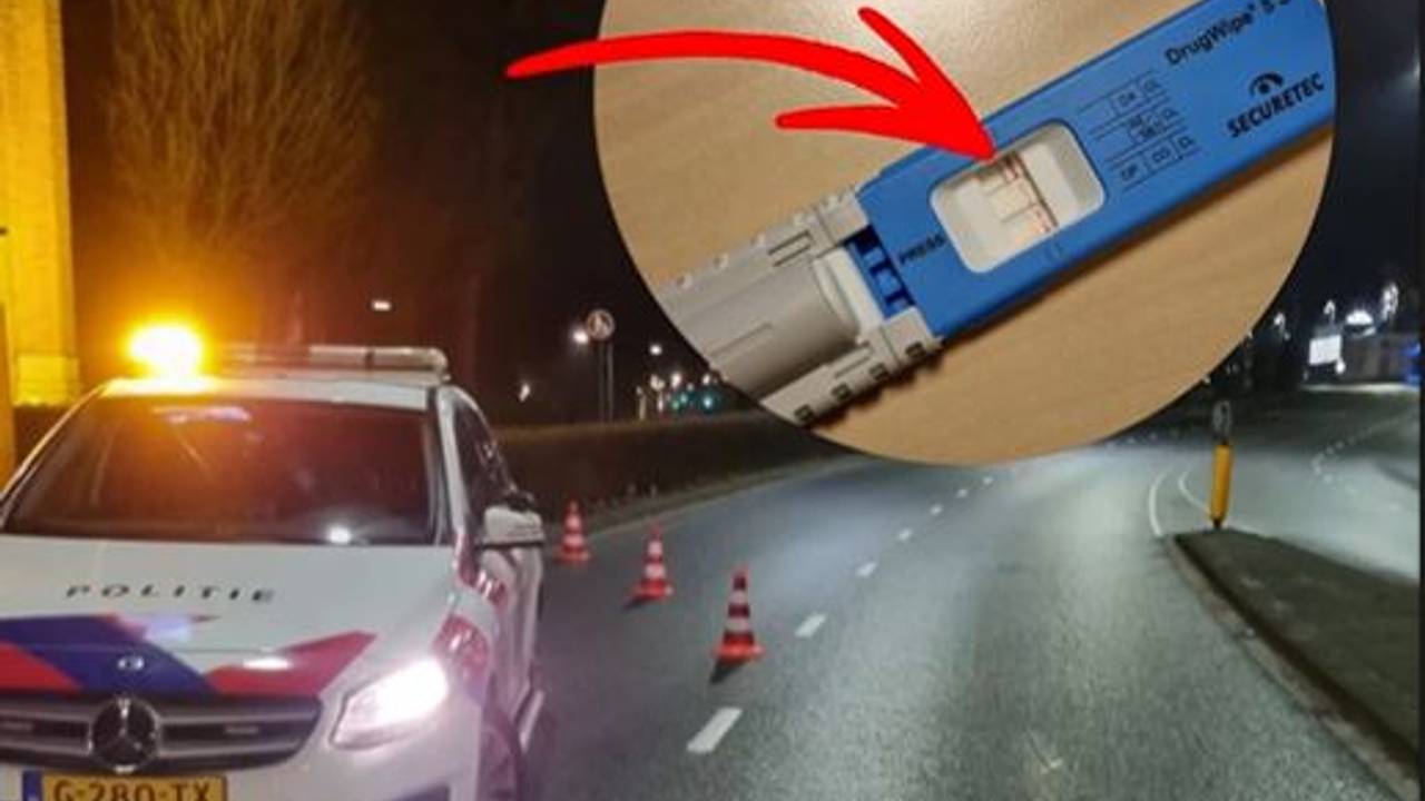 De automobilist onder invloed in Helmond werd aangehouden (foto: Instagram politie Helmond).