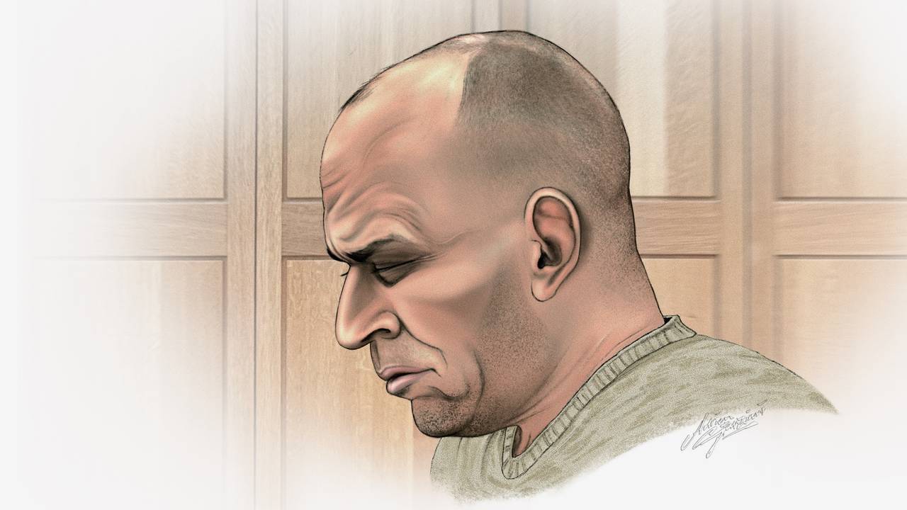 Mohamed B. stak zijn vrouw dood (tekening: Adrien Stanziani).