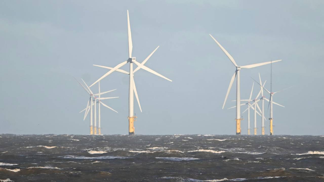 Een windmolenpark (Foto: Paul ELLIS / AFP).