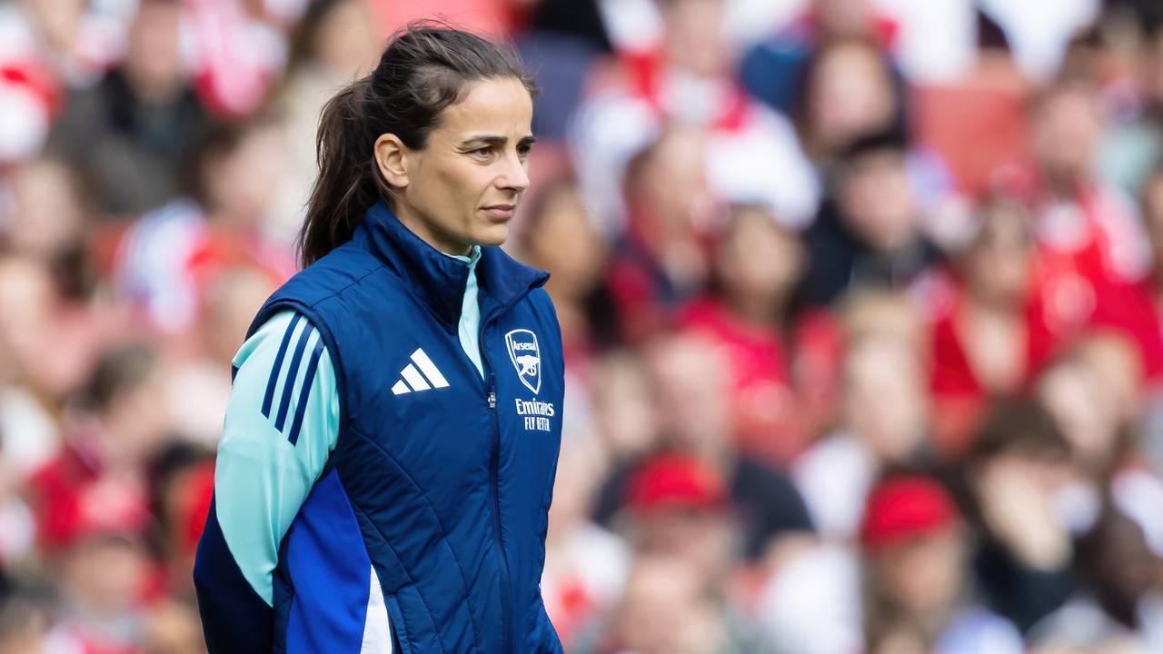 Renée Slegers, trainer van Arsenal. (Foto: Daniel Bearham / Colorsport / DPPI)
