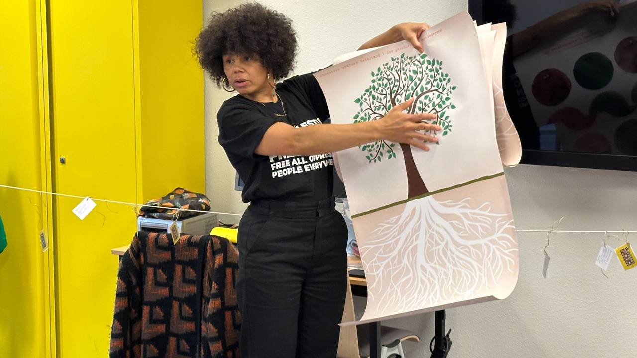 Naomi Nagtegaal geeft een workshop tijdens de docentendag in Breda (foto: Ronald Sträter).