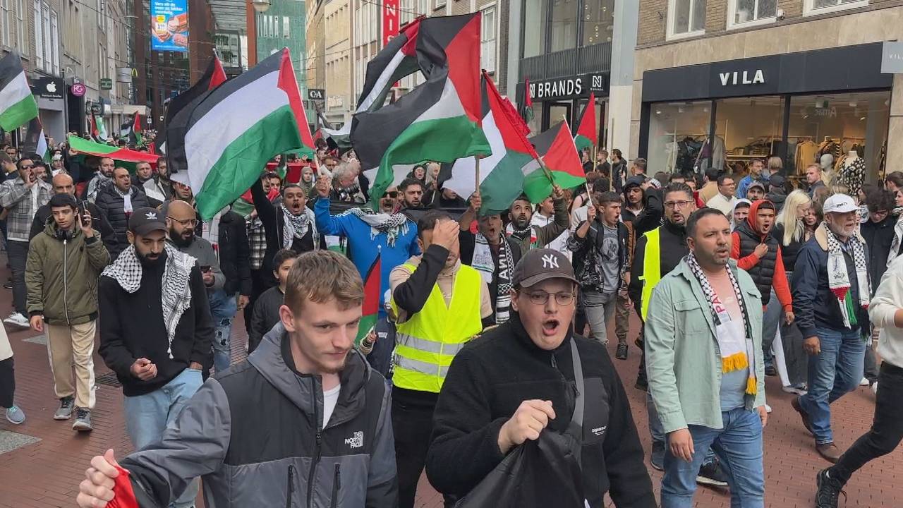 Honderden Demonstranten De Straat Op Om Palestijnen Te Steunen - Omroep ...