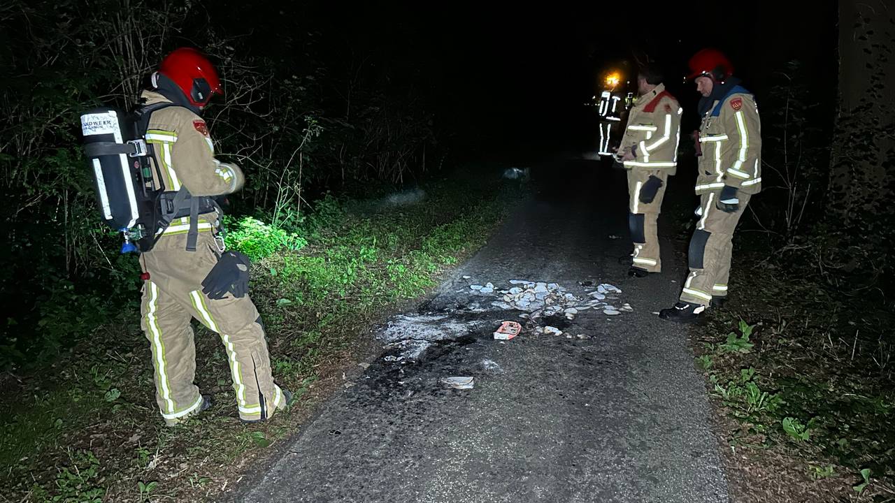 Het vuur woedde vlakbij de Miekoeksebrug in Oirschot (foto: Sander van Gils/SQ Vision).