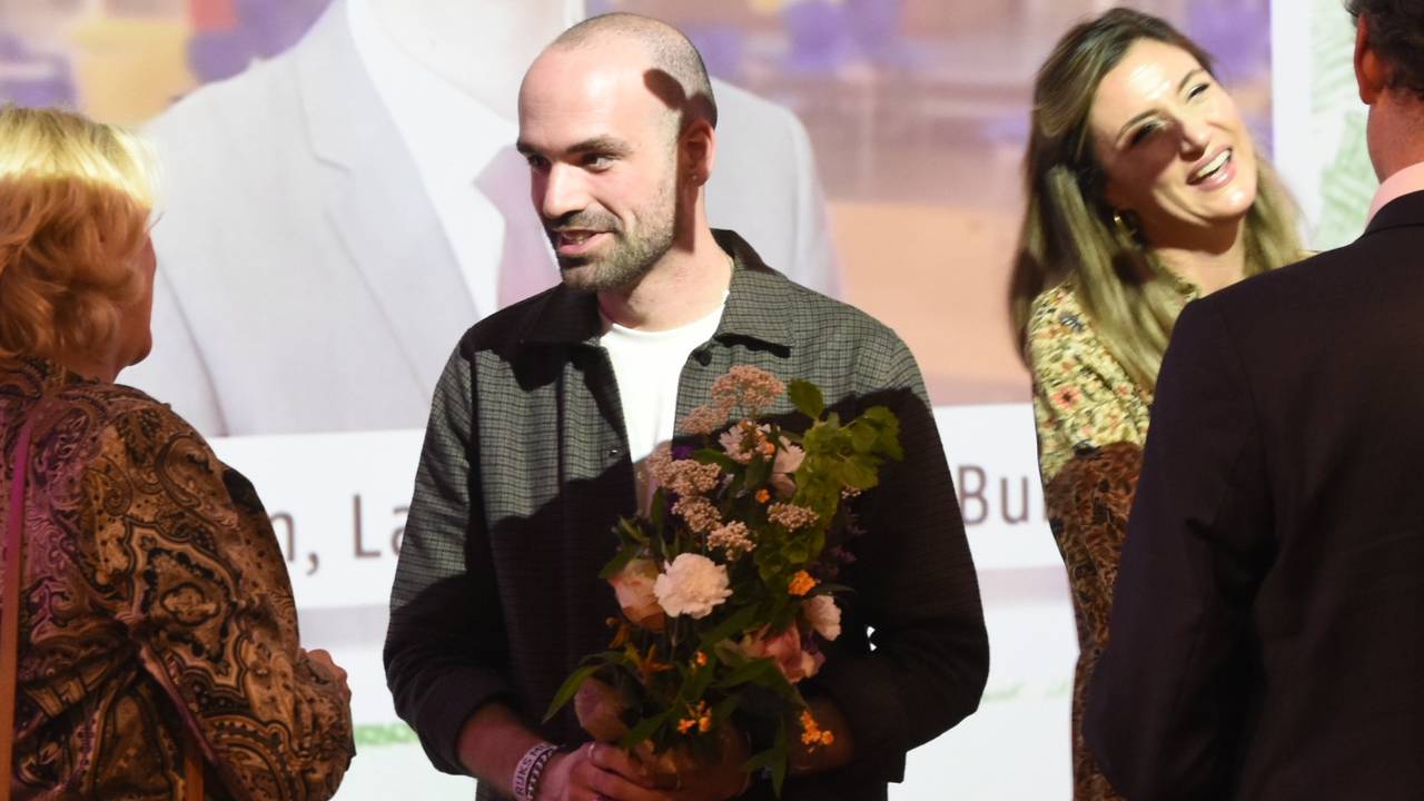 Meneer Krahmer tijdens de uitreiking