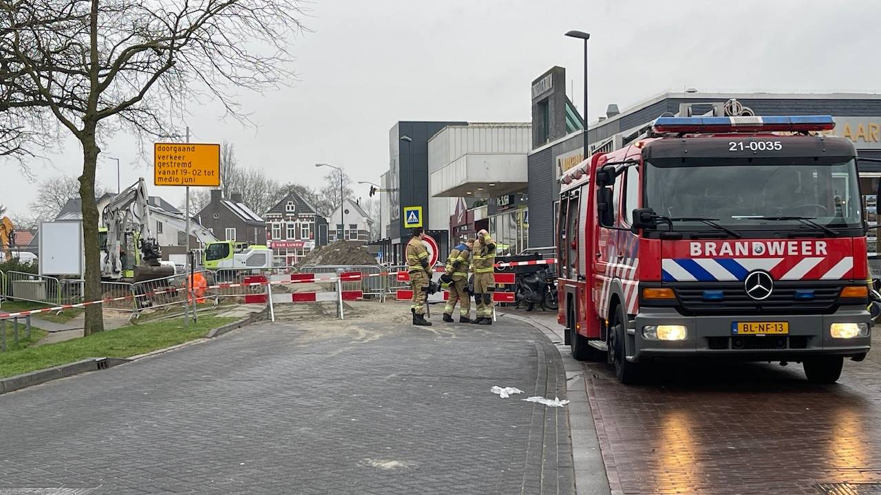 Gasleiding geraakt bij werkzaamheden in Boxmeer (foto: SK-Media)