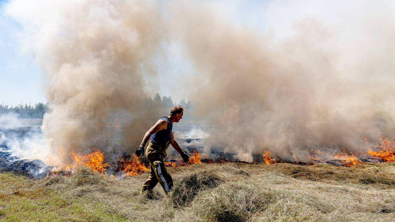 De brandweer had het vuur in Den Hout na ongeveer drie kwartier geblust (foto: Marcel van Dorst/Eye4Images).