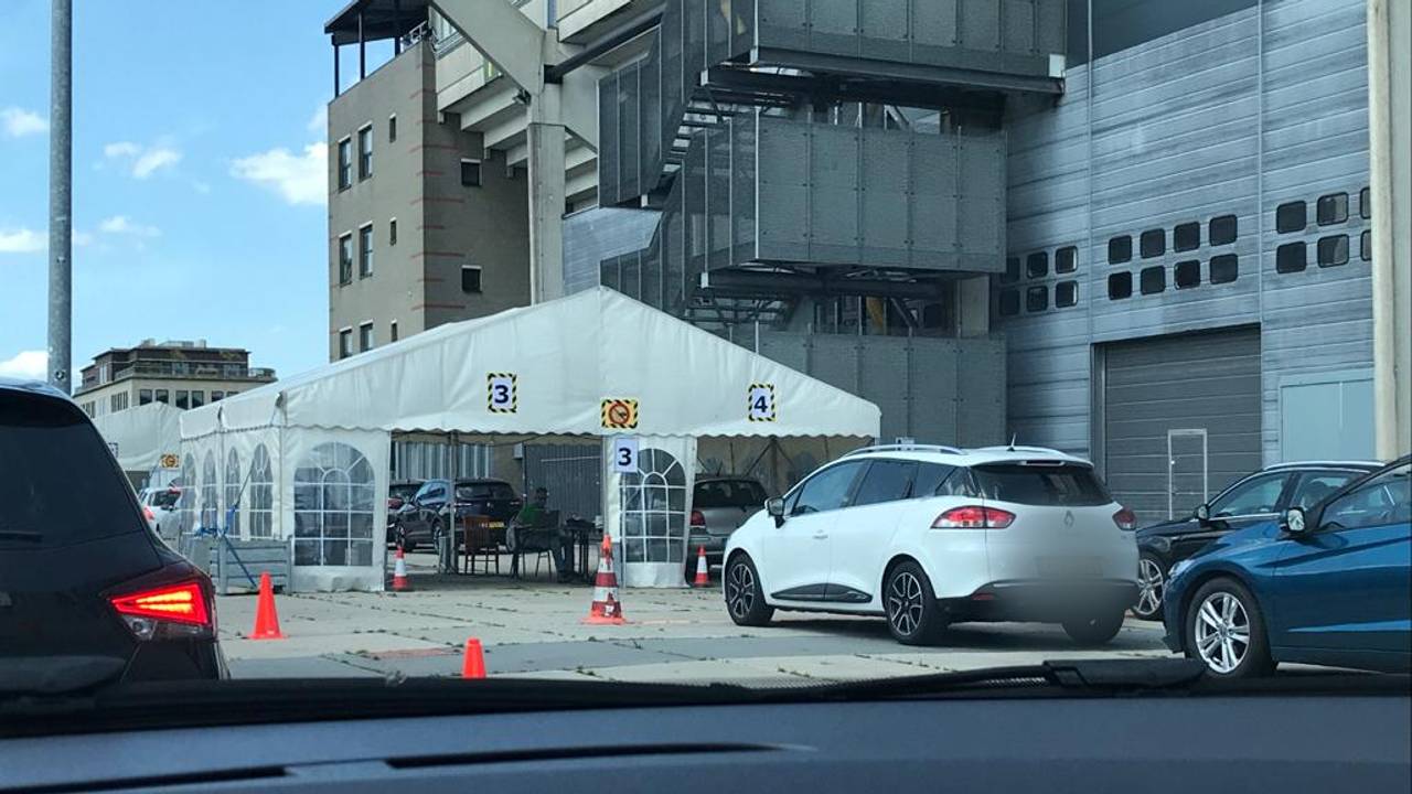 De test werd in deze teststraat afgenomen (foto: Omroep Brabant).