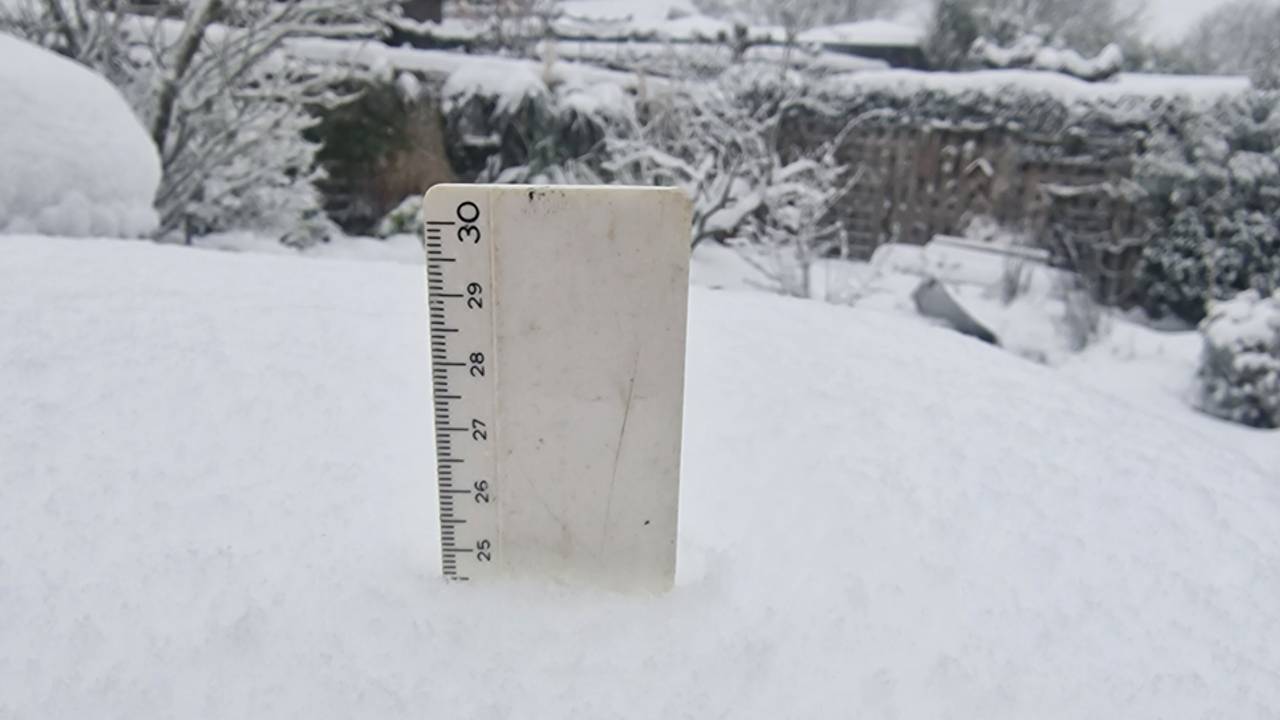 Miranda meet zo'n 25 centimeter sneeuw (foto: Miranda). 