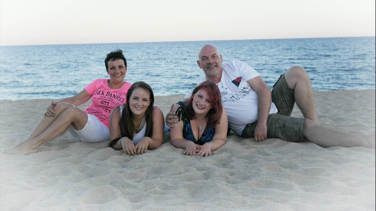 De familie Wilcox tijdens een van van hun vele vakanties.