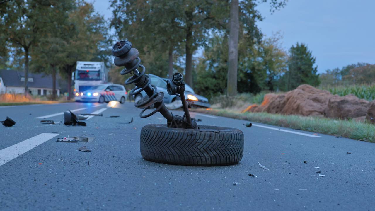 Het ongeluk gebeurde op de Sint Hubertseweg bij Haps (foto: SK-Media).