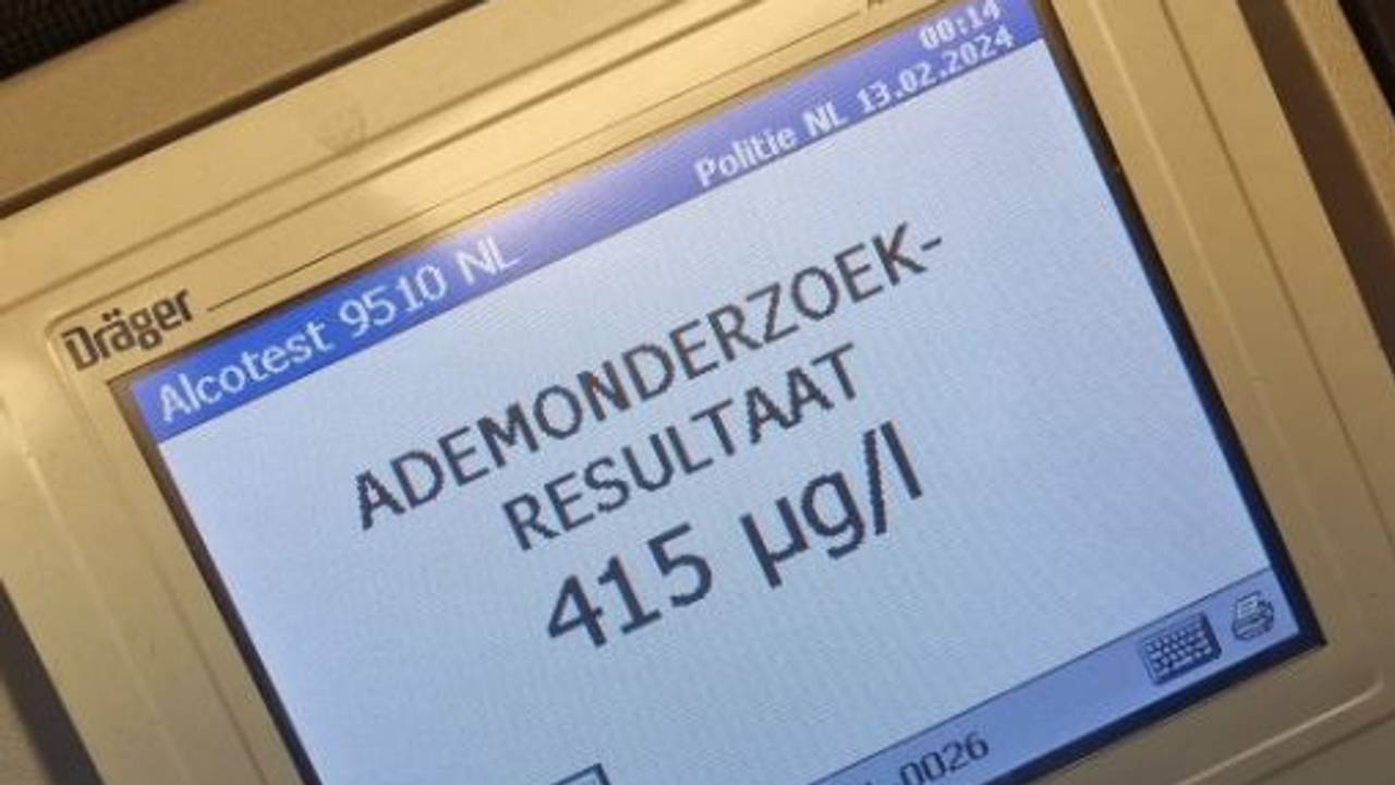 De automobilist op de N279 had teveel gedronken (foto: Instagram politie Meierijstad).