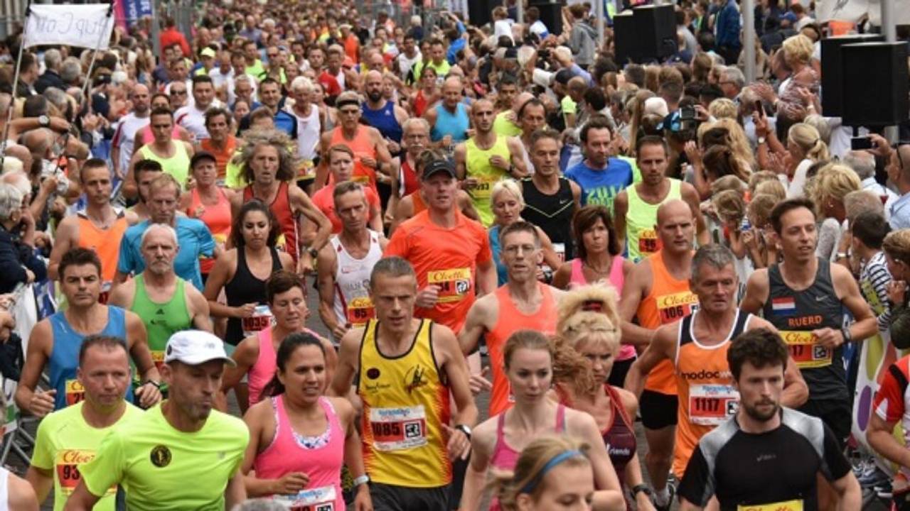 Hardlopers in actie tijdens een editie van de Halve Marathon van Roosendaal (foto: Omroep Brabant).
