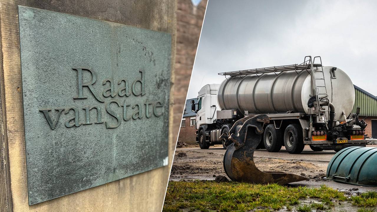Een beeldbewerking van de Raad van State en van het bedrijf van Daas in Wintelre (Foto's: Omroep Brabant | ANP