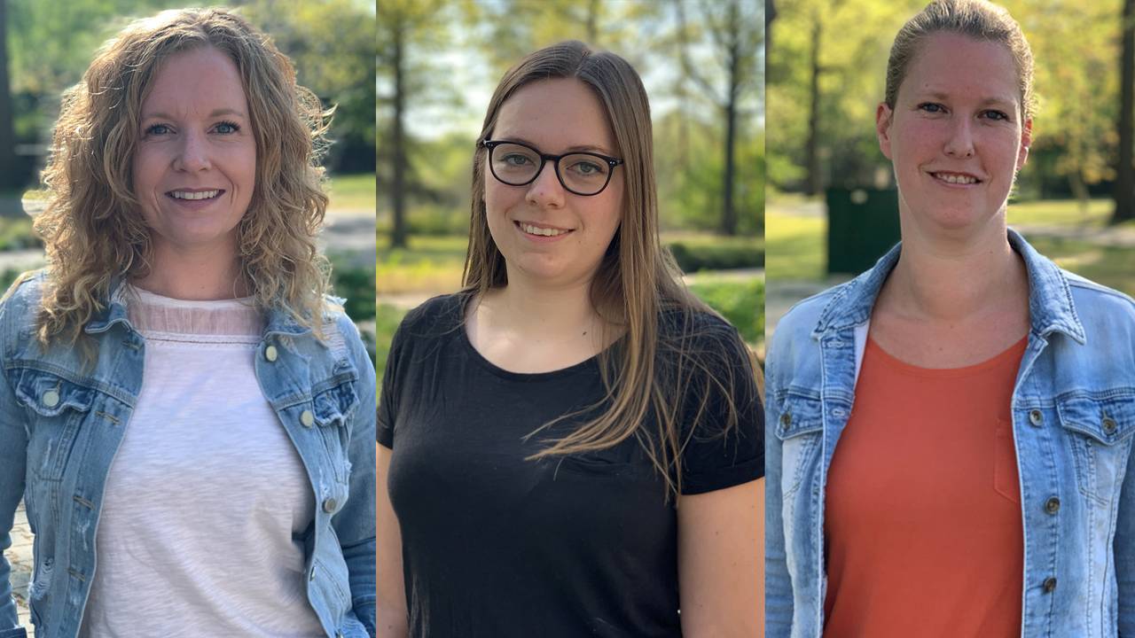 Klaudia, Joyce en Chantal werken als groepsbegeleiders bij Amarant (foto's Eva de Schipper).
