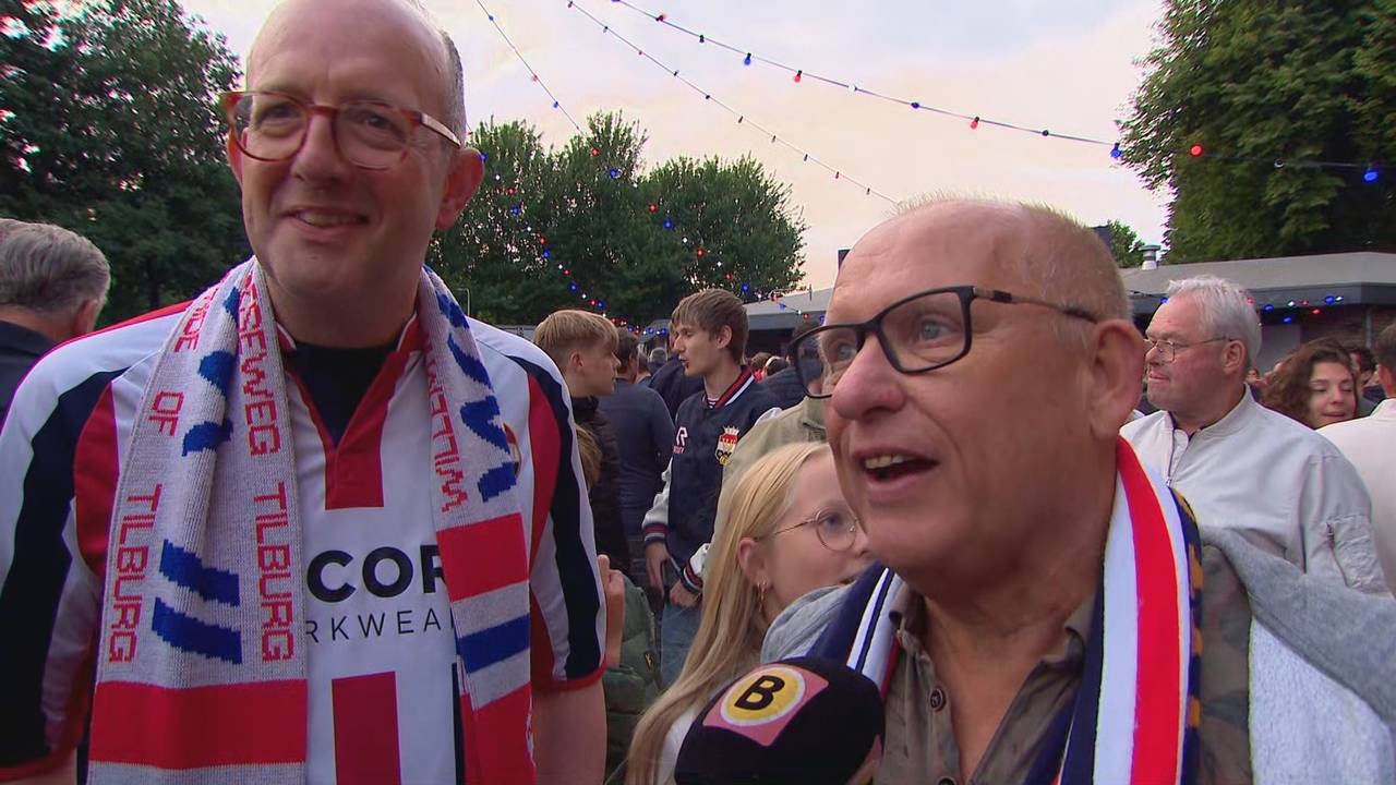 Deze supporters vinden het jammer, maar kijken positief naar volgend seizoen (beeld: Omroep Brabant).