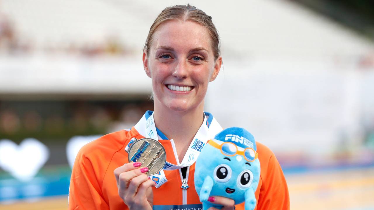 Marrit Steenbergen met een wereldrecord (foto: Simone Castrovillari).