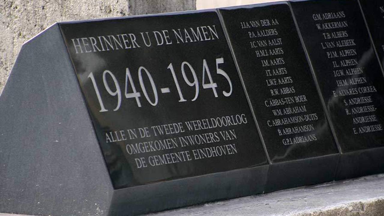 De namen op het Eindhovense oorlogsmonument (foto: Stichting 18 September).