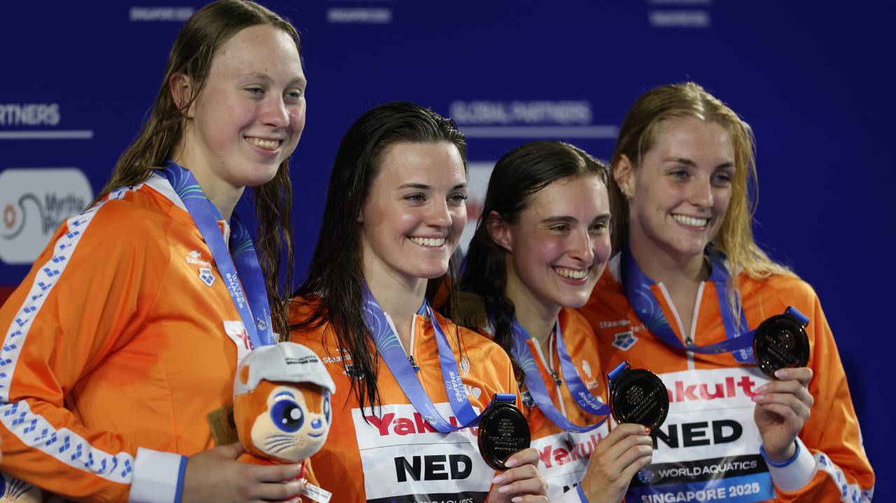 Een week geleden wonnen de estafette dames nog brons (Foto: EPA).