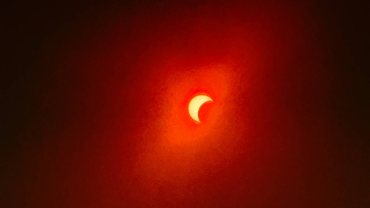 Reese Eman maakte deze foto van de zonsverduistering in Asten (foto: Reese Eman).