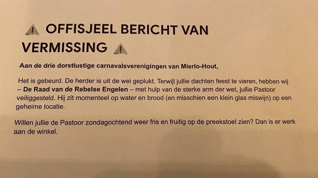 'Vermissingsbericht' van Pastoor Scheepers (foto: Ruud van de Westerlo).