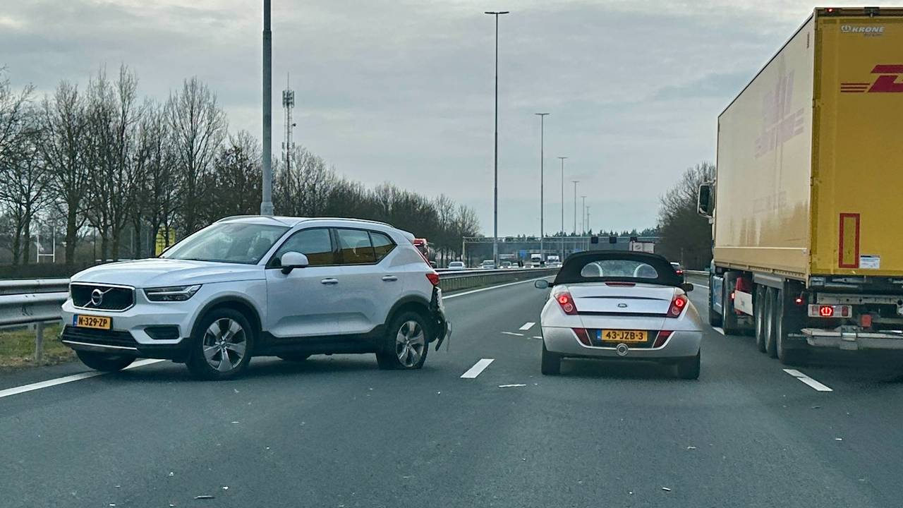 Ongeluk op A2 bij Boxtel (Foto: Alain Heeren)