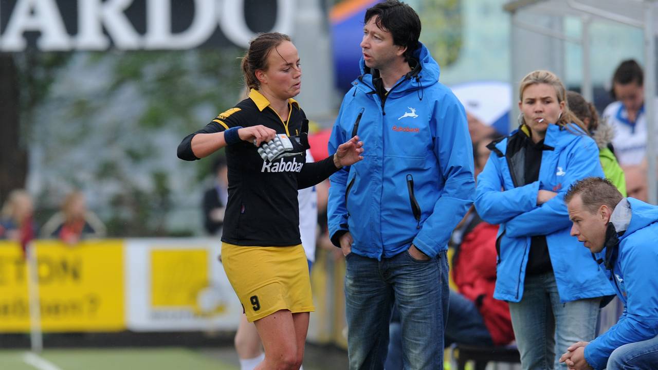 Maartje Paumen en Raoul Ehren in de play-offs van zijn eerste seizoen als hoofdcoach.