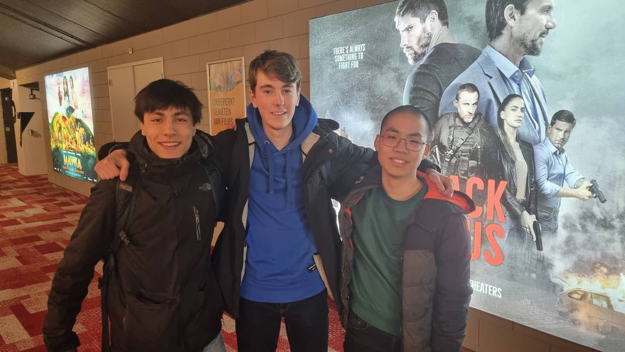 Guus, Jelte en Jing vonden 'Black Lotus' en prima film (foto: Collin Beijk)