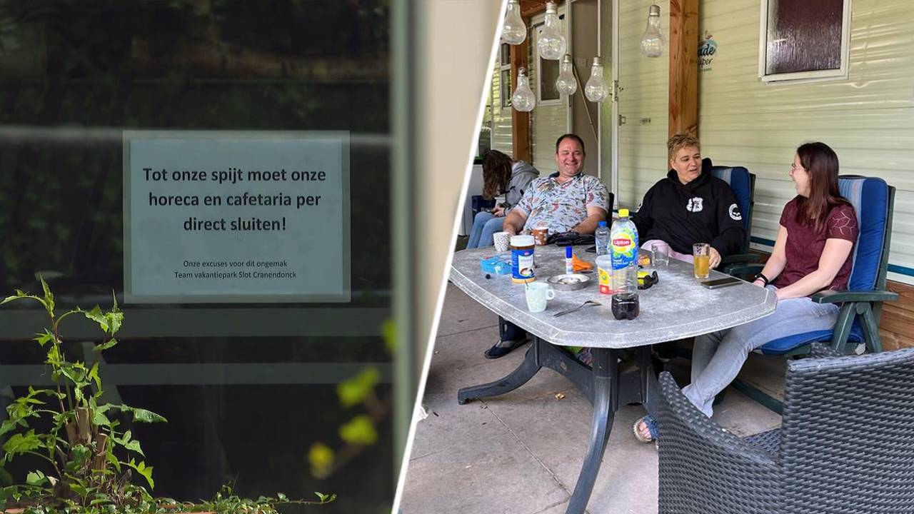 Met een briefje worden de gasten ingelicht over de horecasluiting (foto: Omroep Brabant).