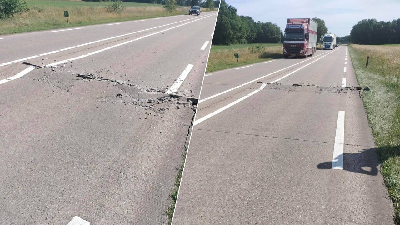 De plek waar de weg omhoog is gekomen (foto: Alex de Groot).