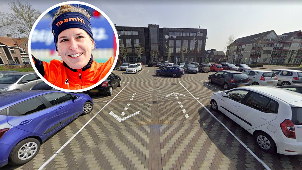 Het Oranjeplein in Goirle waar standbeeld komt en Ireen Wüst gehuldigd wordt (foto: ANP Foto/Google Maps)