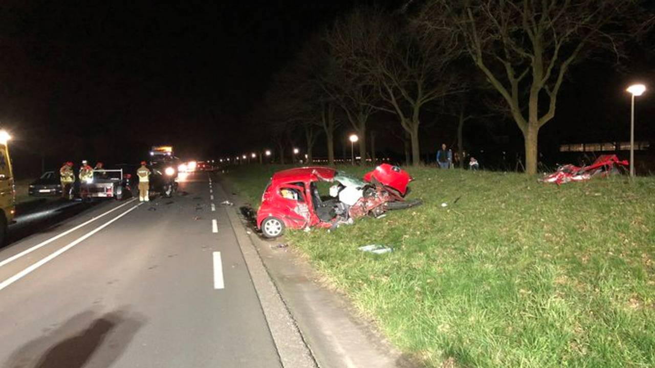 De Antwerpseweg na het ongeluk (foto: Weginspecteur Sven/Twitter).
