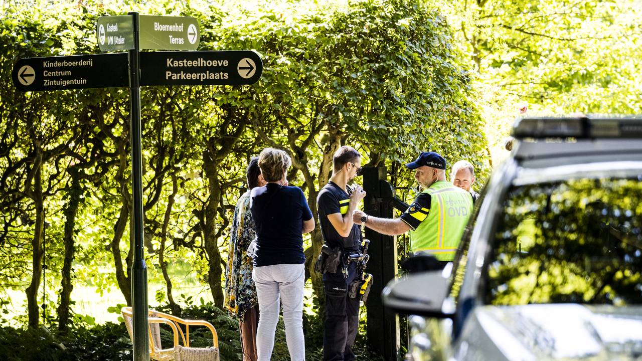 De politie doet onderzoek bij het dodelijke ongeval bij de Highland Games. (foto: ANP).