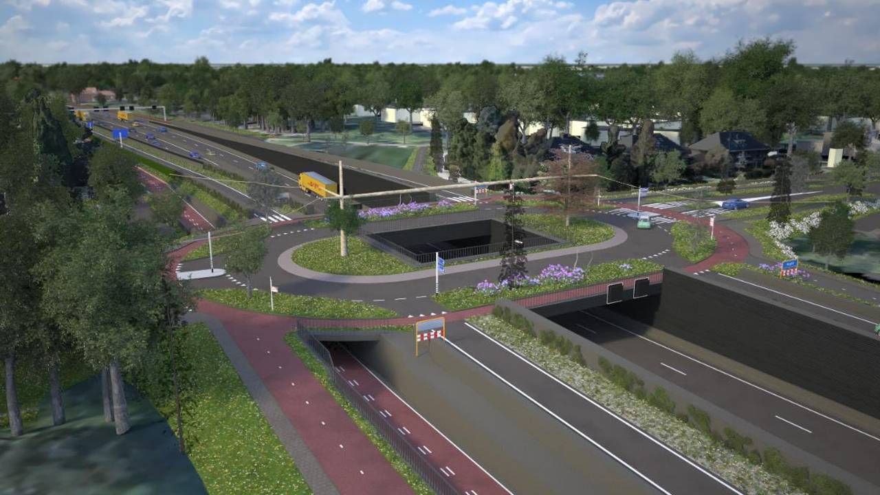 Zo moet de weg eruit gaan zien volgens het huidige plan.