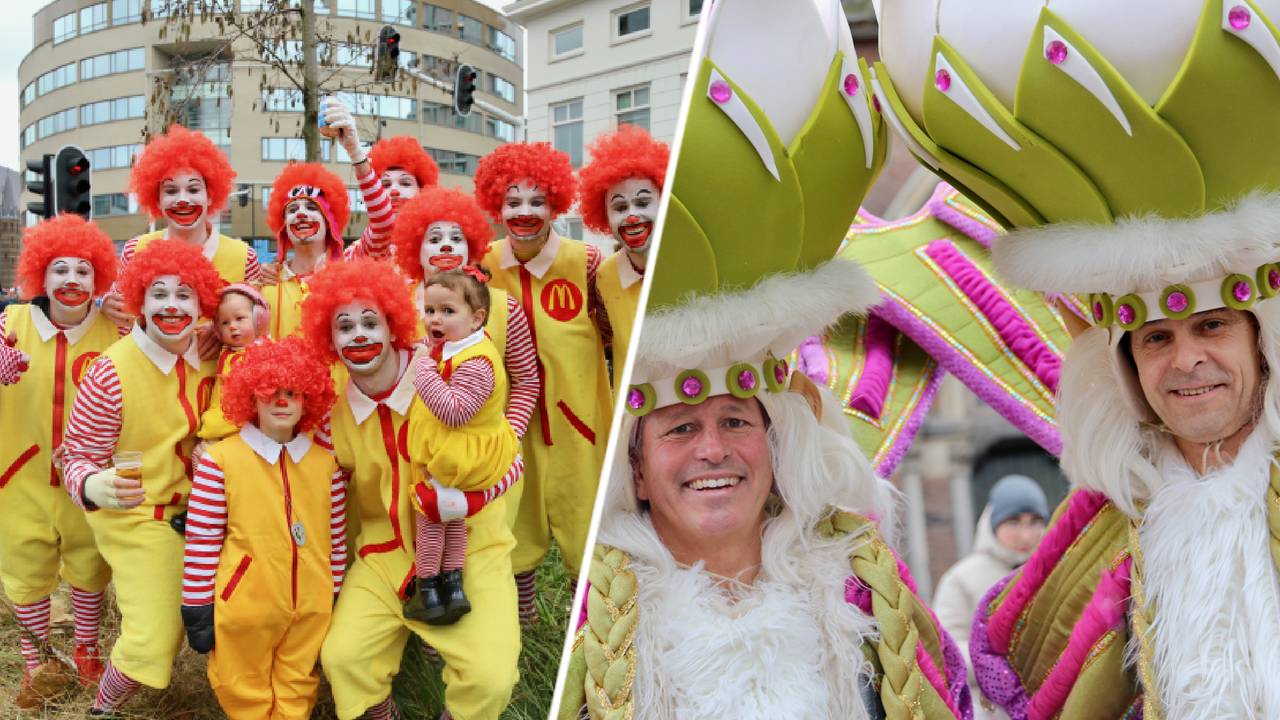 Carnaval vier je samen, in eenzelfde pak (foto's: Lobke Kapteijns).