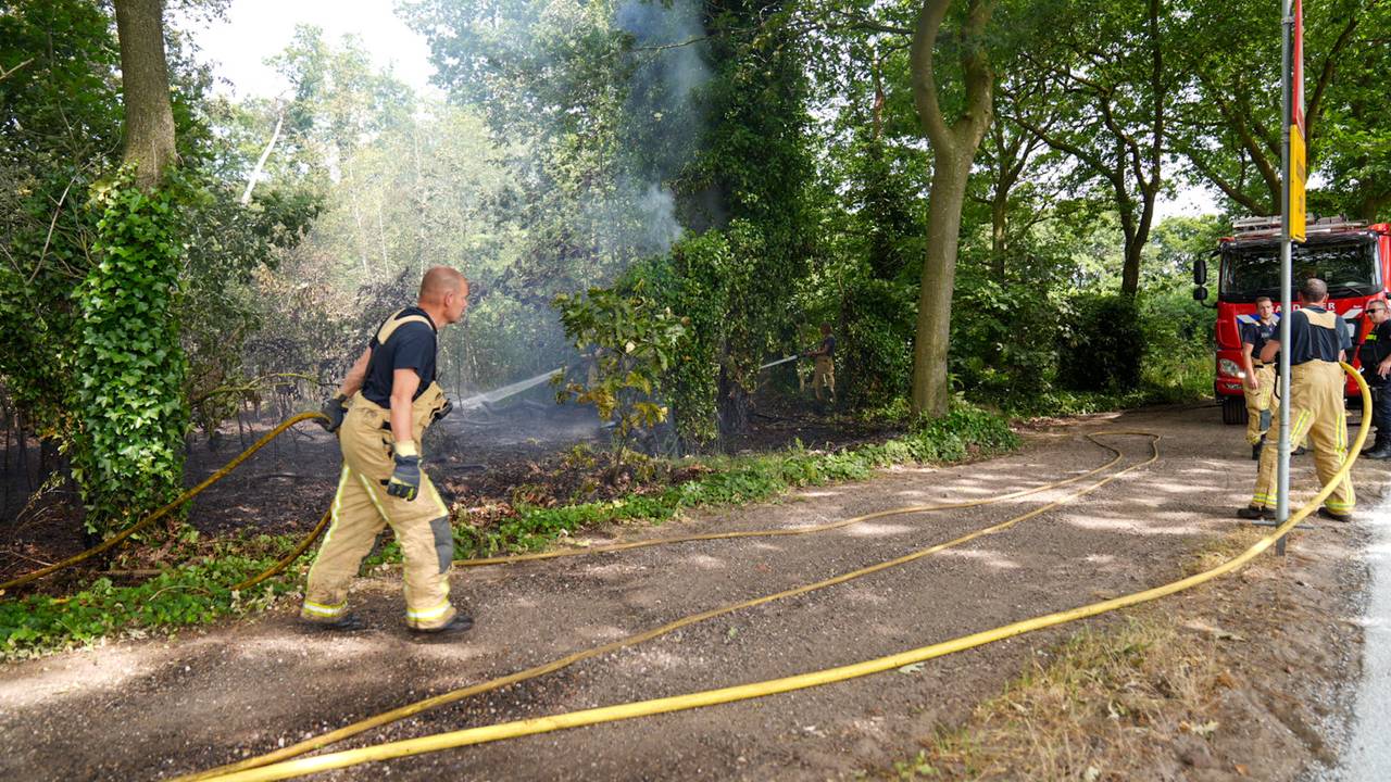 Het eerste brandje woedde aan de Schooteindseweg (foto: Harrie Grijseels / SQ Vision).