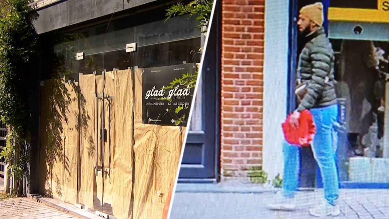 Een van de twee overvallers van de kledingzaak in Breda (foto: Bureau Brabant).