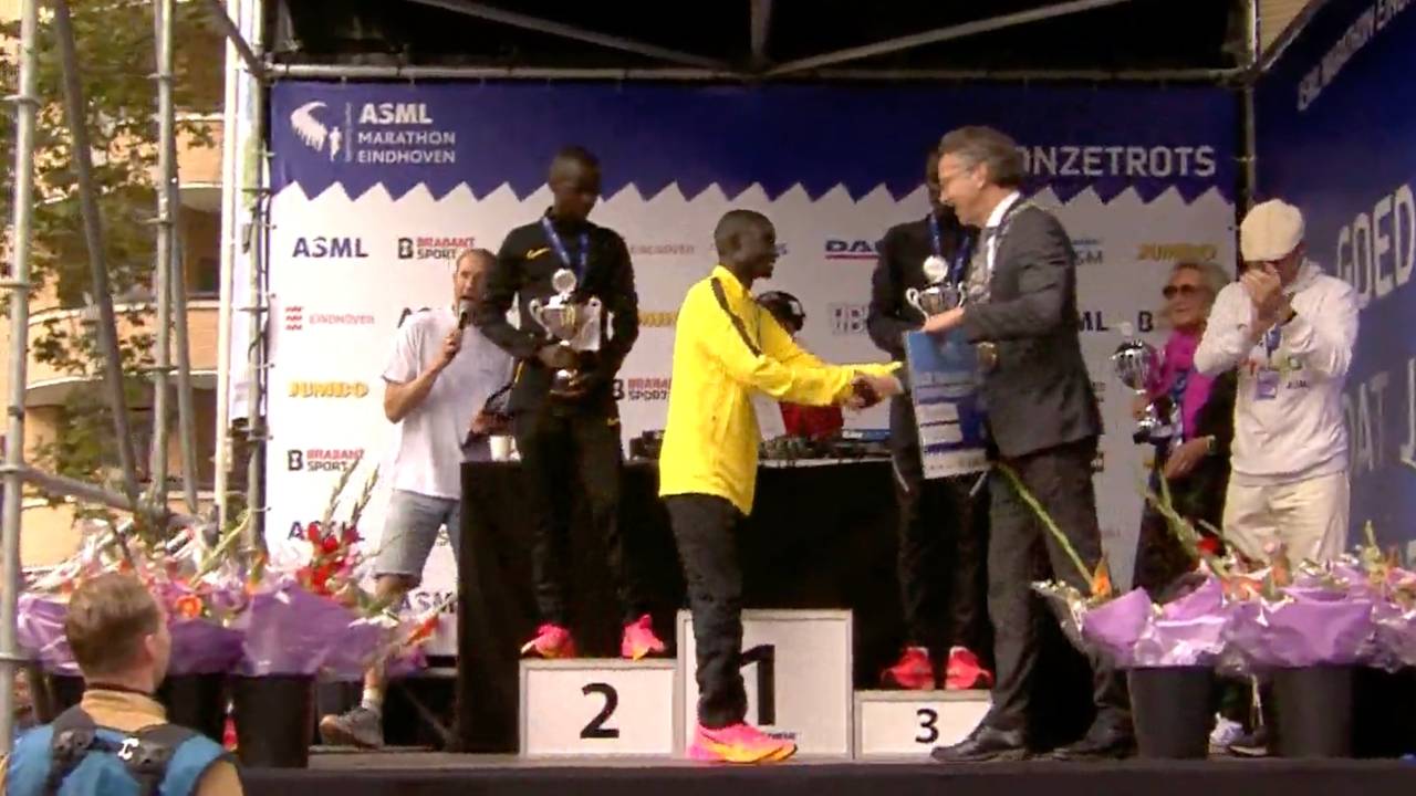 De top drie op het podium.